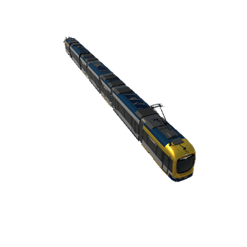 Lowpoly Tram_9_Yellow_Deattached Mesh